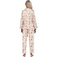 thumbnail image 3 of Christmas Pajamas for Women Long Sleeve Lapel Cozy Button Down Nightwear Sleepwear Outfit with Pocket Casual Fall Winter Soft Comfy Loose Womens Loungewear Beige L, 3 of 4