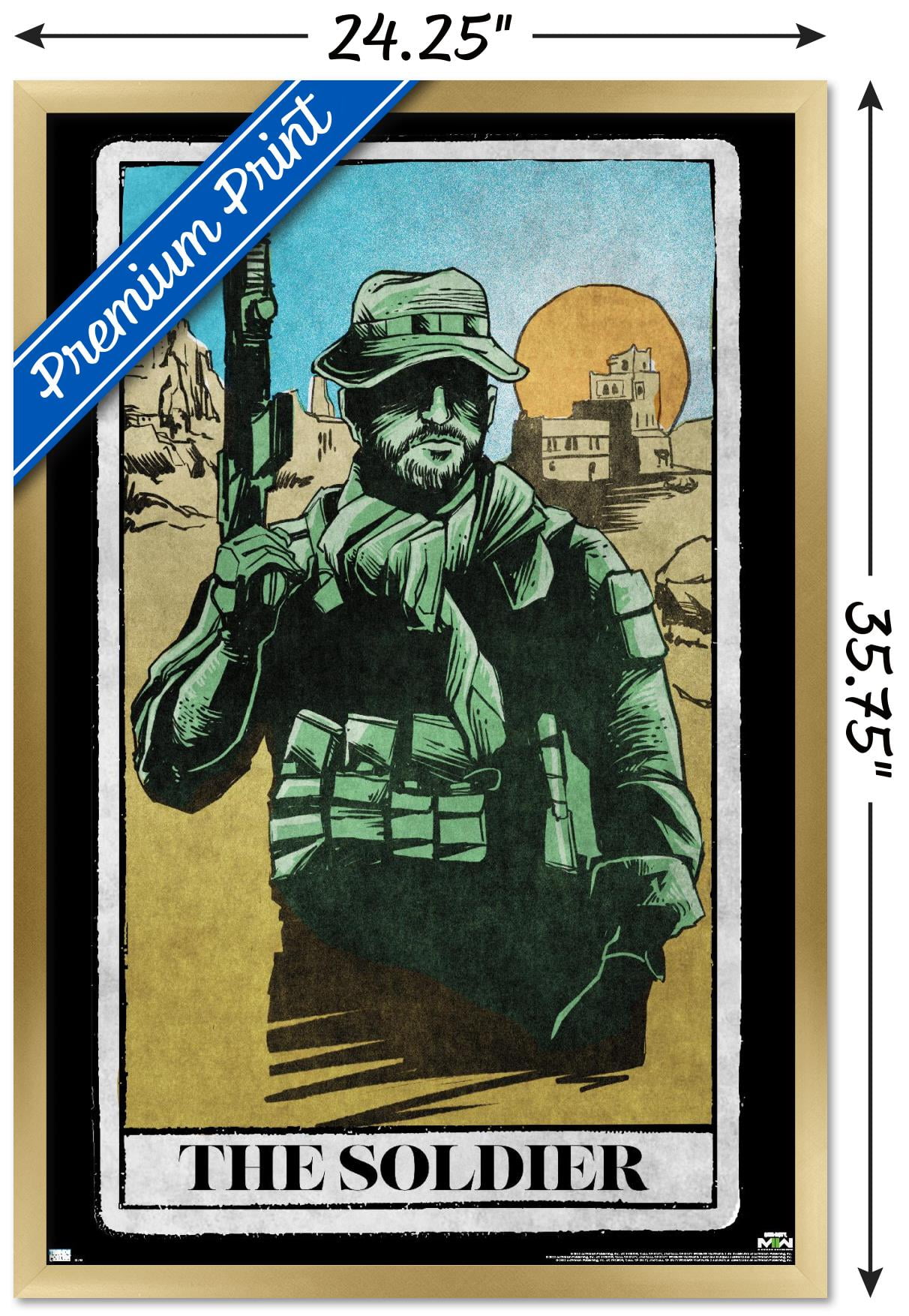 Call of Duty: Modern Warfare 2 - Captain Price Tarot Card Wall Poster, 22.375" x 34" Framed
