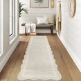 thumbnail image 4 of Washable Rugs for Living Room, Non Slip Modern Scalloped Rugs, Low Pile Soft Stain Resistant Rug Non Shedding Modern Print Floor Mats for Home Decor, 4 of 15