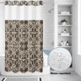 thumbnail image 1 of No Hook Shower Curtain, Boho Botanical Shower Curtains for Bathroom with See Through Top Window, Ethnic Vintage Detailed Foliage Waterproof & Washable Bath Curtain Stand Up Stall 36"x72", 1 of 2