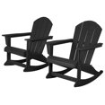 thumbnail image 3 of Chaise à Bascule Extérieure en Plastique HDPE Noire (Ensemble de 2), 3 of 6