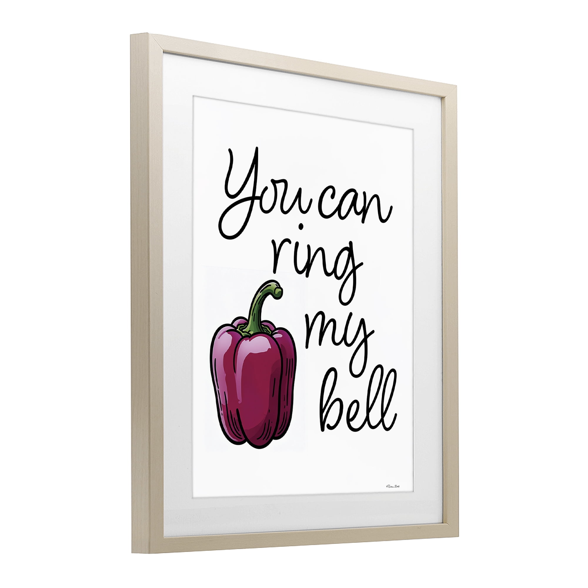 Stupell Industries Ring My Bell Pepper Birch Framed Print Under Glass, design by Susan Ball