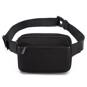 Tinyat Fanny Packs for Women Black Crossbody Bags Purse Waist Pack for Outdoors Workout Traveling Casual Running Hiking Cycling
