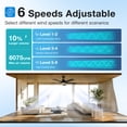 thumbnail image 6 of Warmiplanet 52" Sleek Matte Black LED Ceiling Fan with Light & Remote, 5 Blades, Slim Modern Style, DC Motor, 3-Color Light, Reversible, Timer, 6 of 10