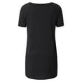 thumbnail image 5 of JUNWELL Tunique d'Été Grande Taille pour Femmes Col Rond Manches Courtes T-Shirts Longs Fluides Blouses en Solde Liquidation 2024, 5 of 5