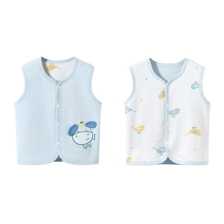 

Toddler Girls Boys Winter Sleeveless Warm Cartoon Pig Elephant Dog Prints Coat Jacket Autumn Clothes For 18-24 Months