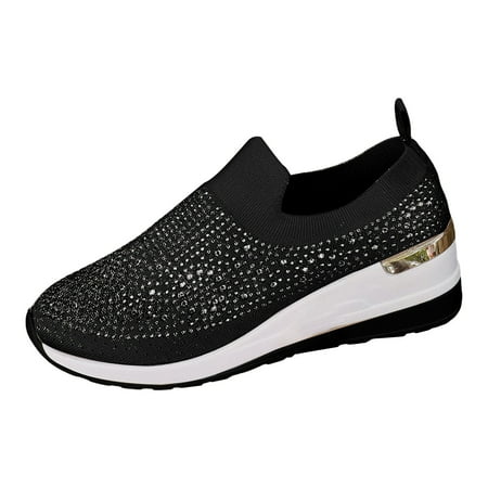 

eczipvz Womens Shoes Flats Wide New Large Size Suede Shoes Shallow Mouth Elastic Lacing Round Toe Shoes for Women Ballet Flats (Black 9.5)