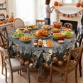 thumbnail image 6 of Round Halloween Tablecloth Vintage Pumpkin Witch, Tyidzon Waterproof 60 inch Round Tablecloth for Holiday Dinner Party Home Kitchen Dining Table Decor, 6 of 7