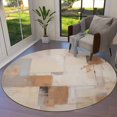 3 Ft Round Area Rug Mats for Living Room Color Blocks Watercolor Oil