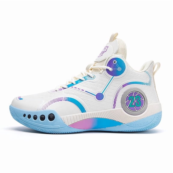 PLERISE Men’s High-Top Athletic Sneakers, Breathable Lightweight Mesh, Shock-Absorbing Cushion, Durable Grip for Basketball, Training, Indoor & Outdoor Courts
