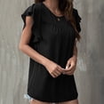 thumbnail image 4 of Blusa cómoda de manga corta con cuello redondo para mujer Fridja  bn4816, 4 of 7