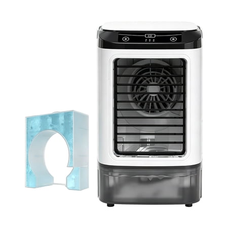 Quiet Operation Drain-Free Portable Air Conditioner 2026, 4 Adjustable Speeds, Ice Mold, Mist Mode, 7 LED Colors, 900ml Tank