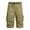 Brown, variant on Cargo Capri Pants for Men Cotton Capris Elastic Waist Outdoor Hiking Pants with Pockets