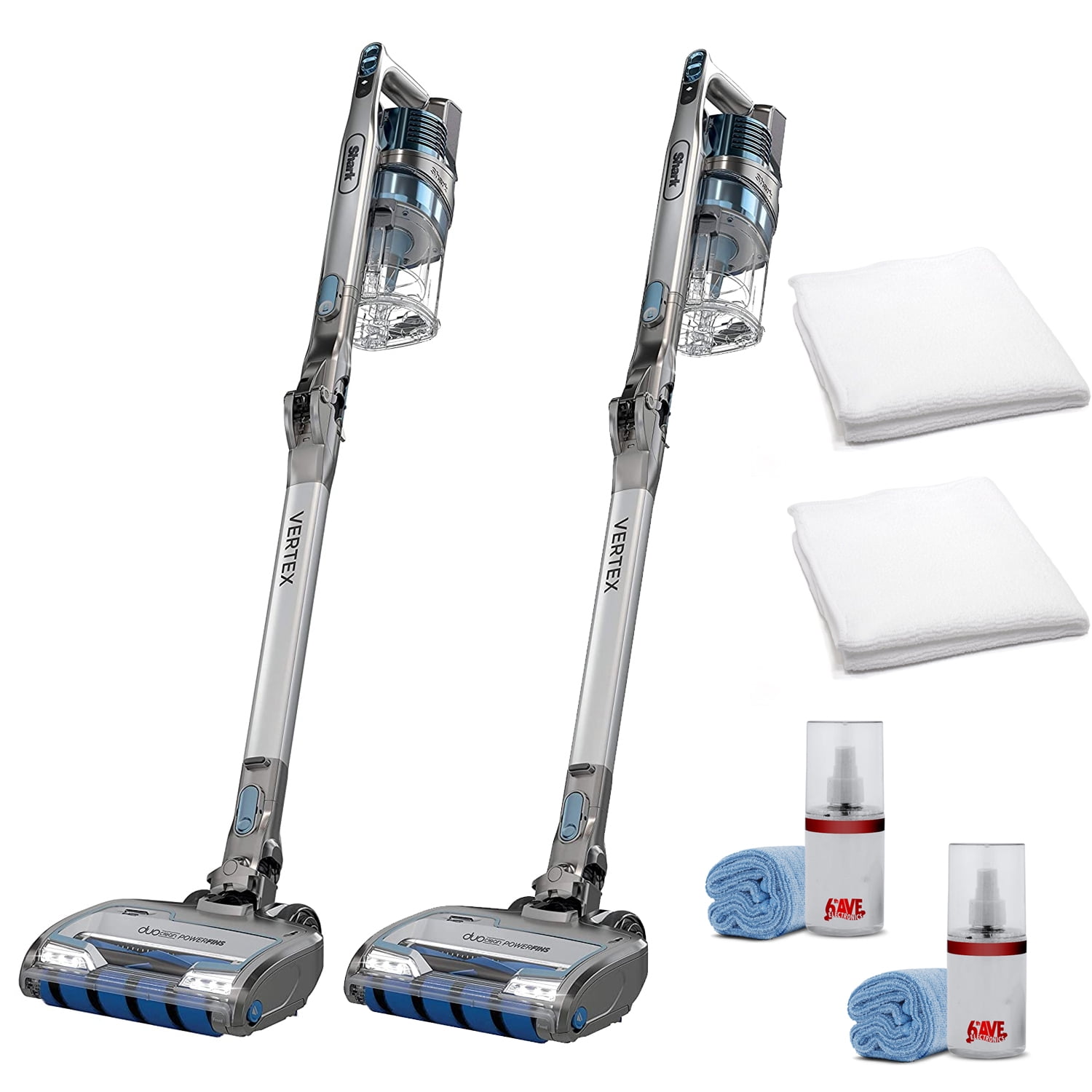 2 Pack Shark IZ462H Vertex Cordless Stick Vacuum + Towel + LCD Screen