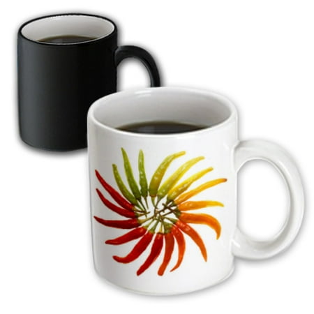 - 3dRose Red Hot Chili Peppers - chili, chili pepper, chilli, chilli peppers, pepper, peppers, red, Magic Transforming Mug, 11oz