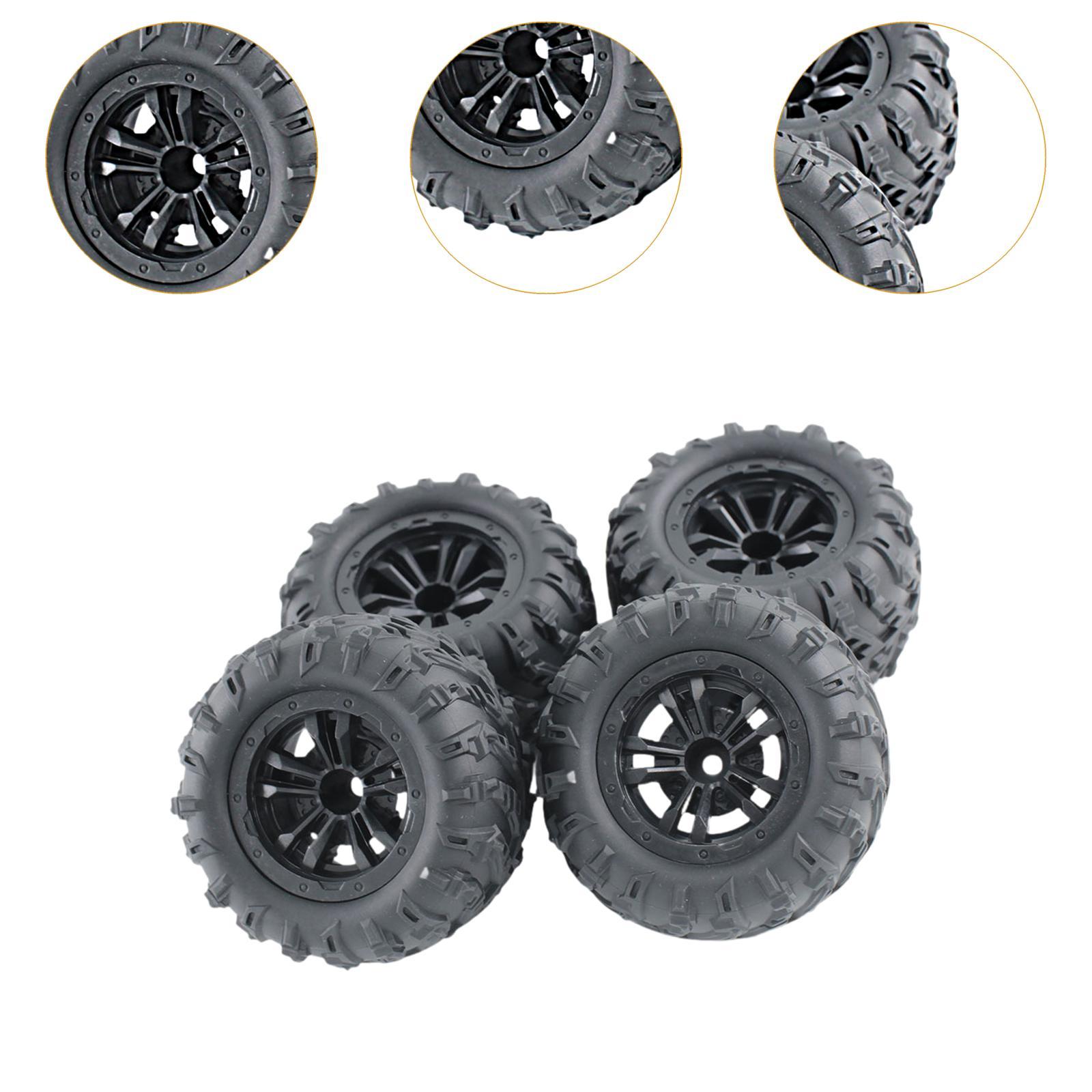Lot De 4 Pneus RC En Caoutchouc Pour WLTOYS 144001/144002, SCY16101/16102, MJX H16H/H16E - Droite Et Gauche
