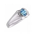 thumbnail image 3 of RYLOS Mens Rings Sterling Silver Classic Design 7X5MM Oval Gemstone & Diamond  Blue Topaz December Birthstone Ring Size 12, 3 of 6