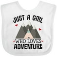 thumbnail image 3 of Inktastic Just a Girl Who Loves Adventure Girls Baby Bib, 3 of 4