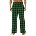 thumbnail image 5 of Men's Pajama Bottoms Plaid Pajamas Pants for Men Soft Long Lounge Woven Pj Sleep Pant with Pockets Dark Green XL, 5 of 5