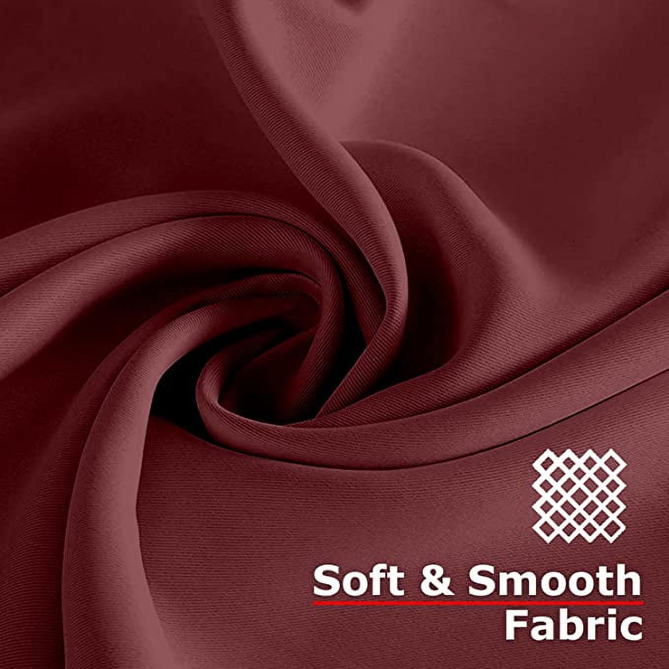 Ample Decor Blackout Curtain 46 x 84 inch Maroon Set of 2 Panels, Room Darkening for Bedroom,Living Room, Noise Reducing, Privacy Protection