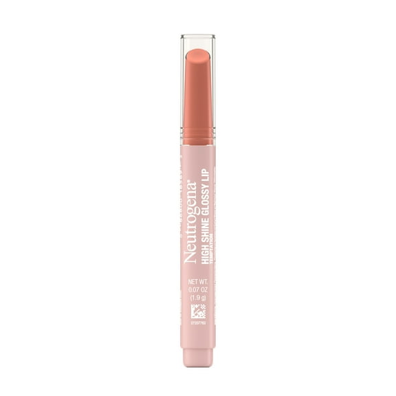 Neutrogena High Shine Glossy Lip with Vitamin E, Lip Gloss Makeup, Temptation, 0.07 oz