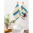 thumbnail image 2 of Beige Blue Striped Daisy Kitchen Dish Towels for Drying Dishes Set of 3, Farmhouse Vintage Flowers Waffle Weave Microfiber Hand Tea Bathroom Towels Quick Dry & Absorbent Towel 12x12, 2 of 7