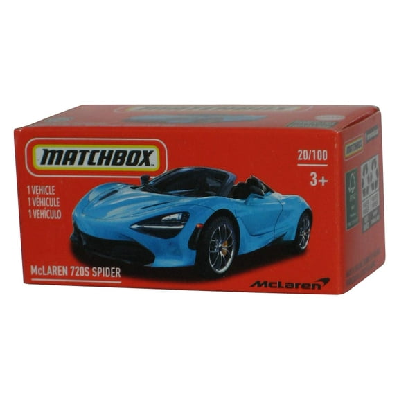Matchbox McLaren 720S Spider Blue (2021) Power Grabs Box Toy Car 20/100