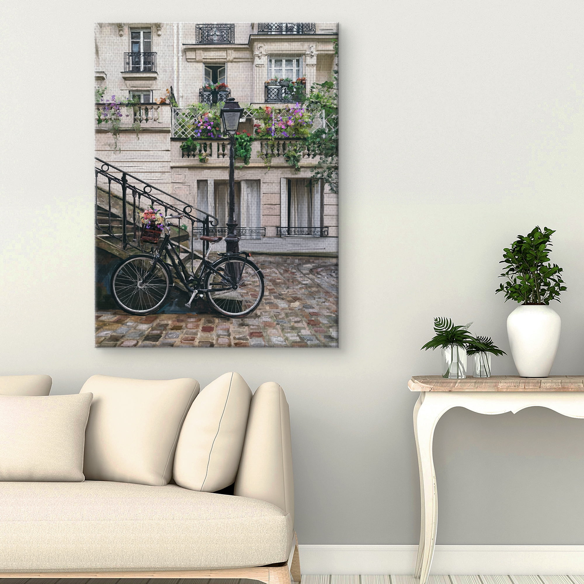 Fine Art Canvas Casa Mia Bicycle & Building by Studio Arts Canvas Art Print