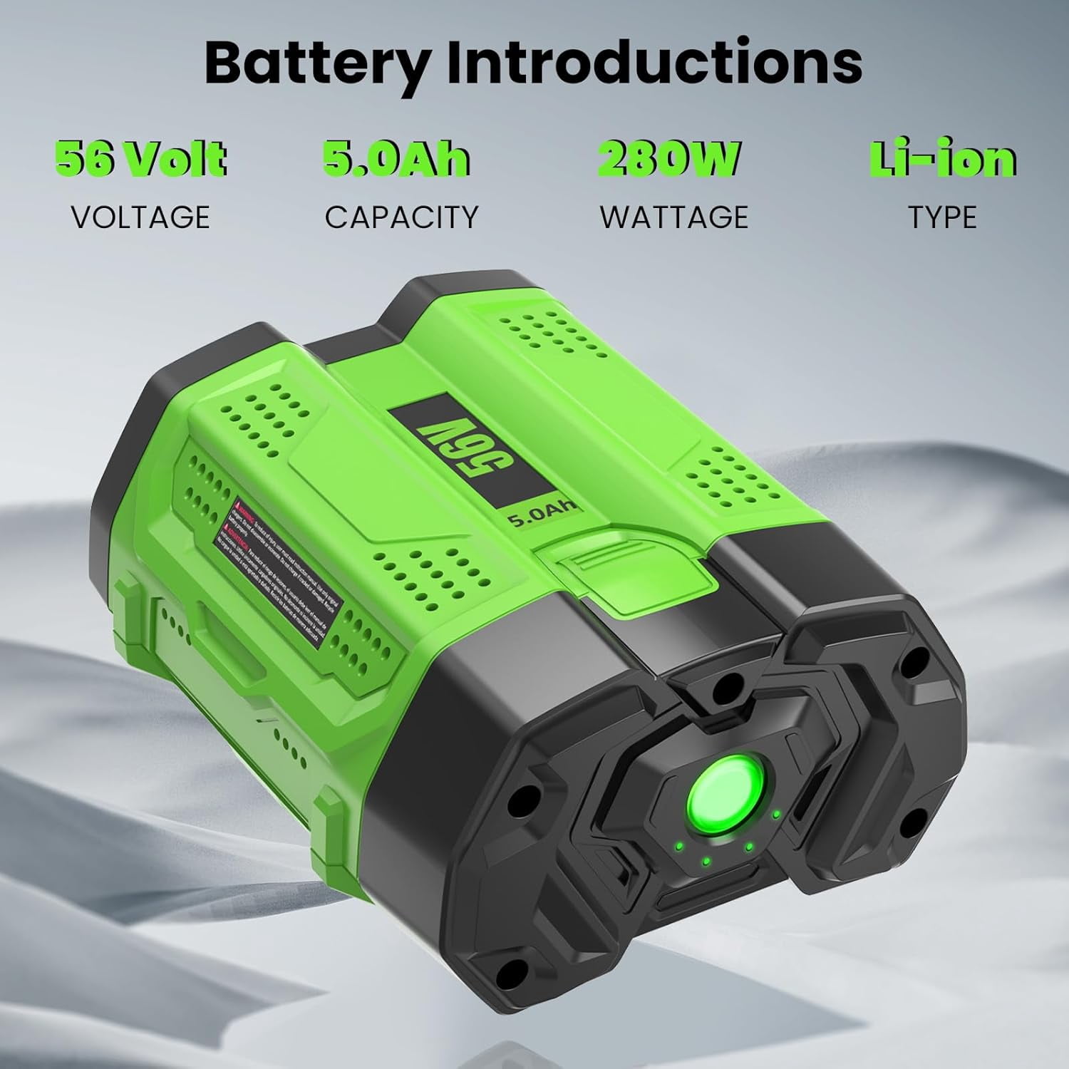 Upgraded to 5.0Ah Replacement for EGO Battery 56V Compatible with EGO 56 Volt Batteries BA2800 BA2800T BA4200 BA1400(Multi-5.0Amps)