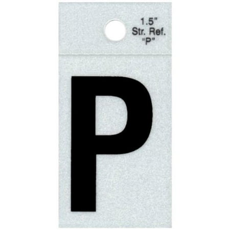 

Midwest Fastener MF395034 1.5 in. - P Straight Black Reflective Letters - 12 Piece