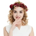 thumbnail image 5 of Floral Crown Boho Flower Headband Hair Wreath Floral Headpiece Halo with Ribbon Wedding Party Festival, 5 of 5