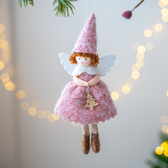 Uuiauoio Christmas Dress Ornament Woven Pendant, Festive Hanging Decoration for Xmas Tree, Home, and Holiday Decor, Seasonal Accent for Mantel Wall Display and Gift Giving