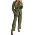 thumbnail image 2 of Xingpeng Women's Wide Leg Pants Suit Set 2026 Fall Business Casual Blazer and Trousers with Pockets Two Piece Green S, 2 of 9