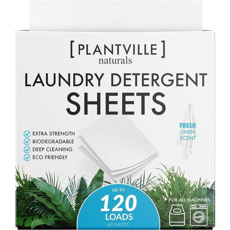 Plantville Natural Laundry Detergent Sheets - Laundry Strips with Fresh Scent