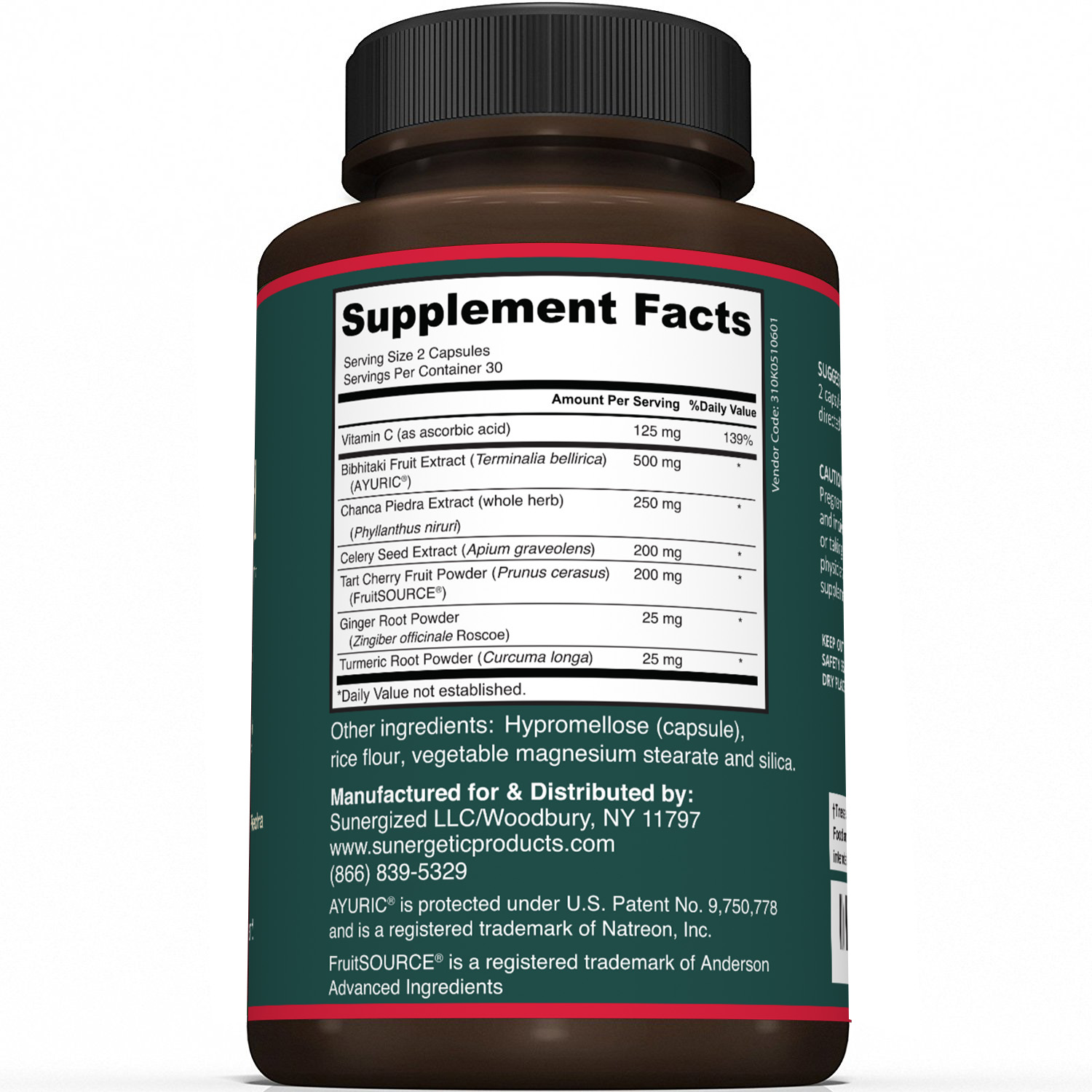Premium Uric Acid Support Supplement  Uric Acid Formula & Urinary Tract Support  Includes Tart Cherry, Chanca Piedra, Celery Extract & Cranberry  60 Veggie Capsules