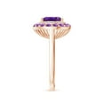 thumbnail image 3 of ANGARA Natural Sideways Oval 2.28 ct Amethyst Double Halo Cocktail Ring in 14K Rose Gold for Women (Size-10x8mm) | February Birthstone, Anniversary, Jewelry Gift for Women | Natural Amethyst Ring, 3 of 8