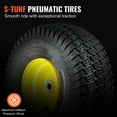 thumbnail image 5 of VEVOR Lawn Mower Tires with Rim, 15x6-6" Tubeless Tractor Tires, 2-Pack Tire and Wheel Assembly, S-Turf Pneumatic Tires, 3" Offset Hub, 3/4" Bushing Size, 16 PCS Adapters for Riding Mower Lawn, 5 of 9