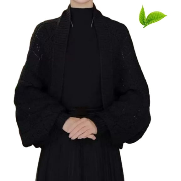 Fashion Hollow out Knitted Shawl Coat, Women's Knitted Slouchy Wrap Cardigan Shawl Coat, Cardigans for Women