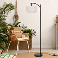 thumbnail image 6 of SUNMORY Arc Floor Lamp, Modern Corner Standing Lamp with Unique Hanging Douoble Drum Lampshade for Living Room, Bedroom, Study Room, 6 of 13