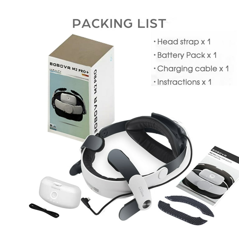 BOBOVR M3 Pro Head Strap Twin Battery Combo Accessories,Compatible with  Meta Quest 3,Dual Battery Pack + Magnetic Charging Dock 