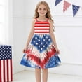 thumbnail image 4 of Amzcrzy Dresses for Girls 3-14 Years 4Th Of July Spaghetti Strap Dress Casual Sleeveless Swing Flowy Tiered Midi Sundress American Flag Cute Ruched Cami Dress @9 13 Years, 4 of 9