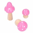 thumbnail image 5 of M Buder Wooden Mushroom Decor 3 Pcs Set Cute Desktop Figurines Pink Colorful Ornaments for Home Office Living Room Nursery Decoration 2.87 inches / 7.3 cm Tall Crafted Art Knick-Knacks, 5 of 9