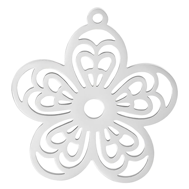 Colgante con dije de flor para manualidades DIY para mujeres y niñas, suministros de decoración para joyería Argén