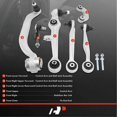 thumbnail image 2 of A-Premium 8Pcs Front Suspension Kit, Lower and Upper Control Arm Ball Joint Stabilizer Bar Link Tie Rod End Compatible with Volkswagen Passat 03-05 & Audi A6 Quattro 01-03, 2 of 9