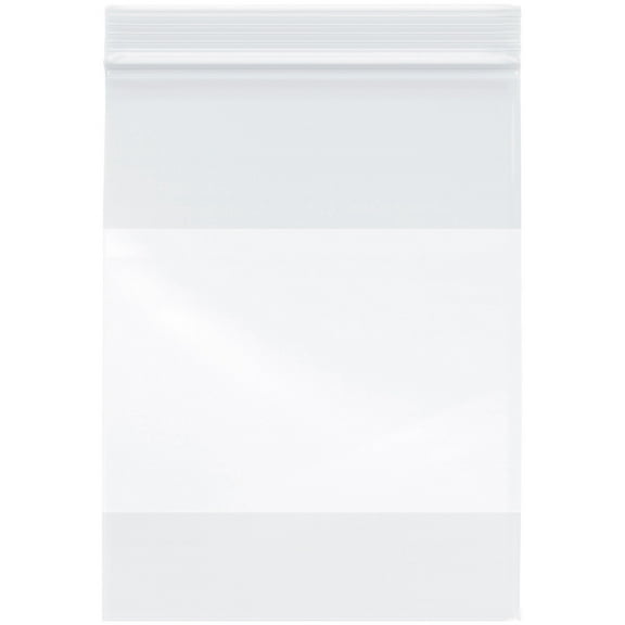 Plymor 6" x 8" (Pack of 100), 2 Mil with White-Block Zipper Reclosable Plastic Bags