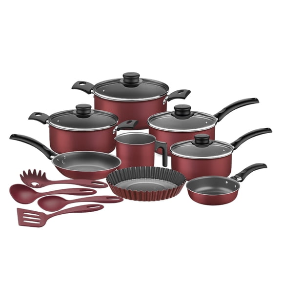 Batería de Cocina Tramontina Turim en Aluminio con Antiadherente Starflon Max 16 piezas Rojo