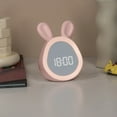 thumbnail image 6 of Bunny Alarm Clock With Night Light | Adjustable Brightness | Dual Alarms | 5 Ringtones | USB Rechargeable | Gray or Pink | Tap Control | Bedroom Decor | 4.41 x 3.46 x 2.89 in, 6 of 6
