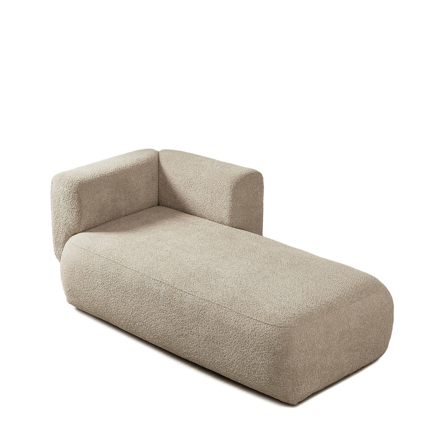 Hommoo 64" Boucle Upholstered Chaise Lounge Chair, Modern Tufted Leisure Sofa Chaise Sofa for Living Room, with Left Arm, Camel