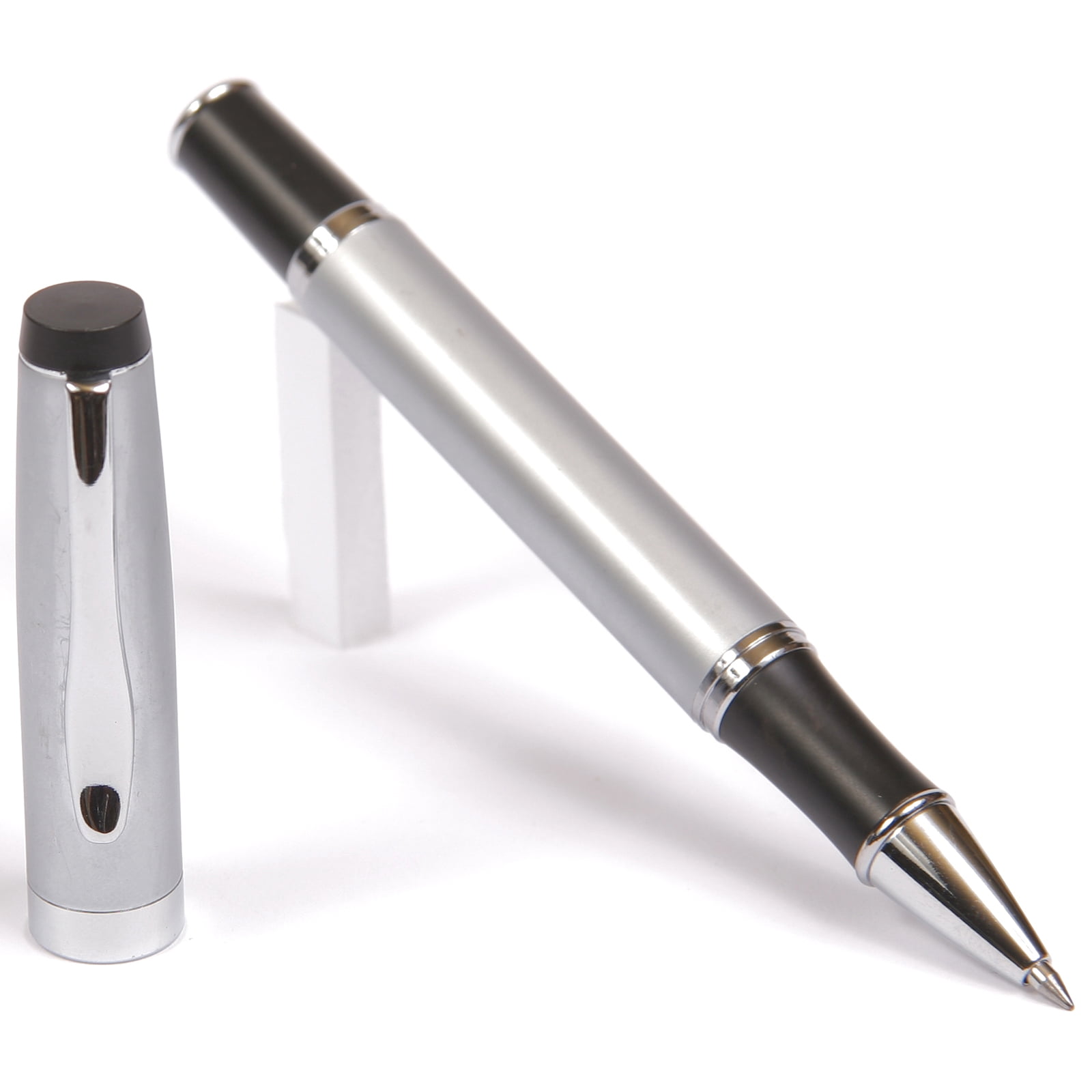 Gripper Roller Ball Pen - Silver with Single Gift Box Rosewood