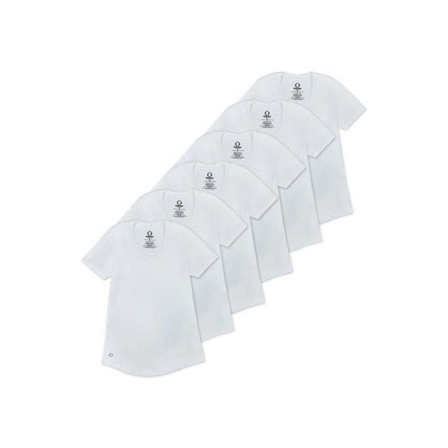 OTECKA T-Shirt à Encolure Dégagée en Coton Supima pour Femmes, Coupe Ajustée avec Évacuation de l'Humidité - 6 Paquets